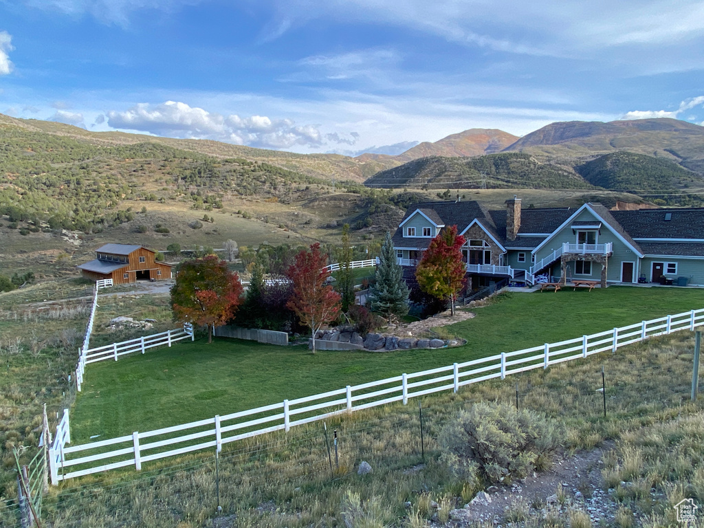 Mountain view with a rural view