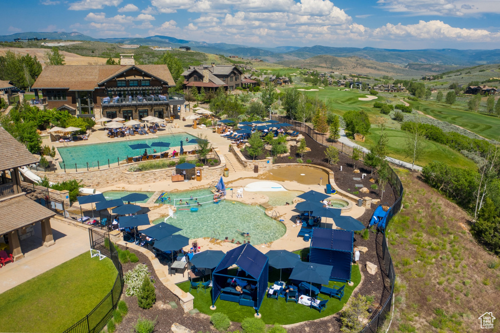 Bird's eye view featuring a mountain view