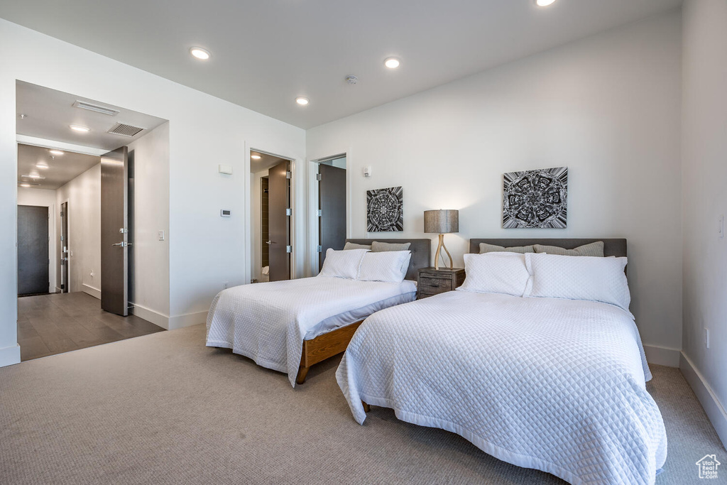 View of carpeted bedroom