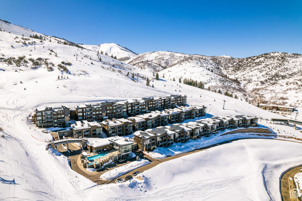 Exterior space with a mountain view