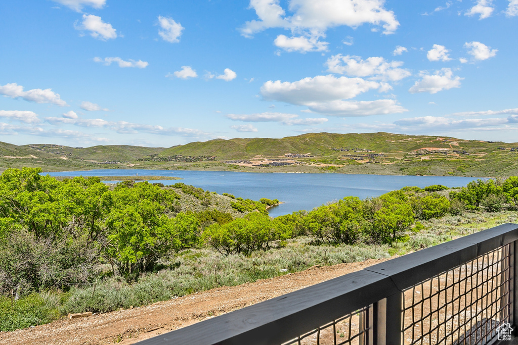 View of water feature featuring a mountain view