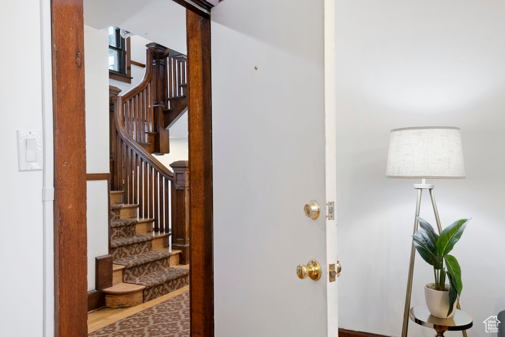 Stairs with wood-type flooring