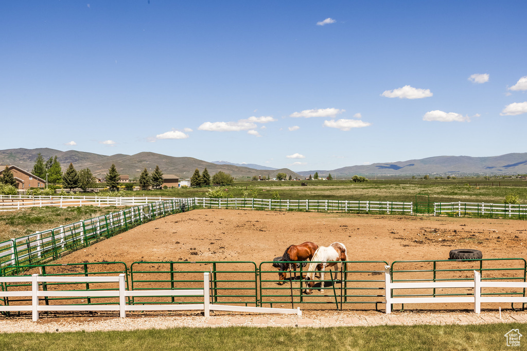 Exterior space featuring a mountain view and a rural view