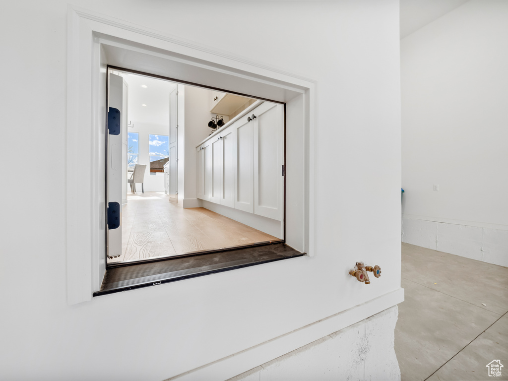 Interior details with concrete flooring