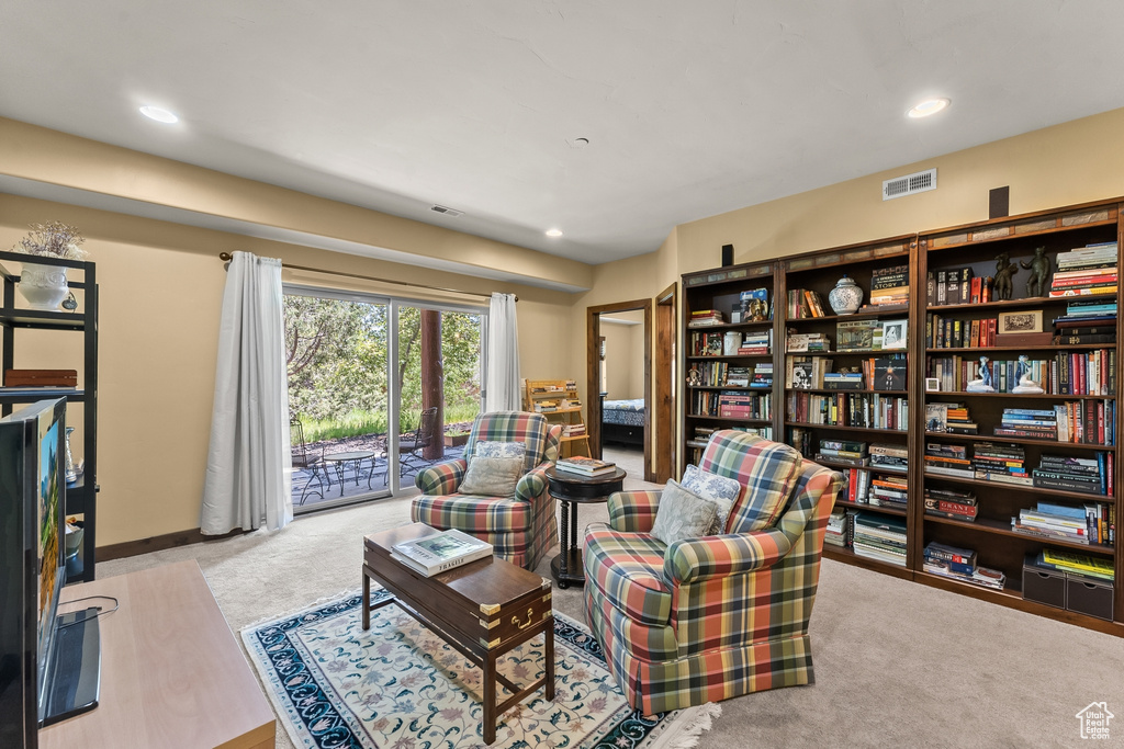 View of carpeted living room