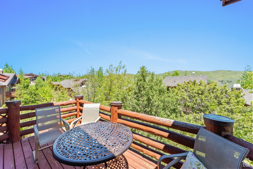 View of wooden deck