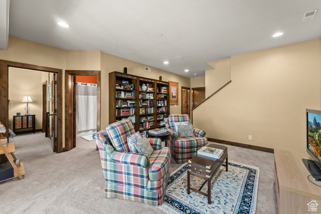 View of carpeted living room