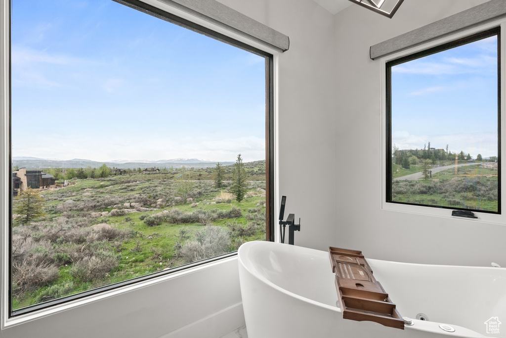 Office space featuring a rural view and a wealth of natural light