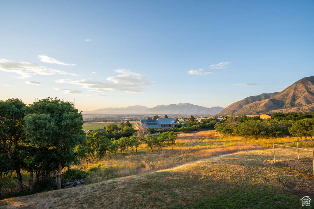 View of mountain feature with a rural view