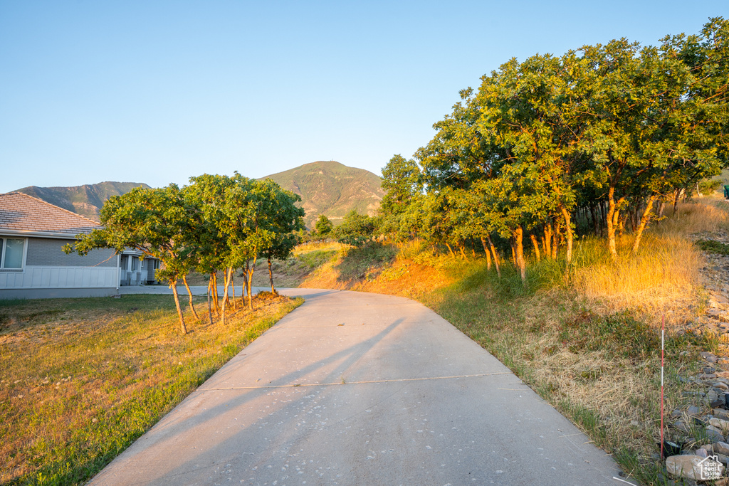 View of road with a mountain view