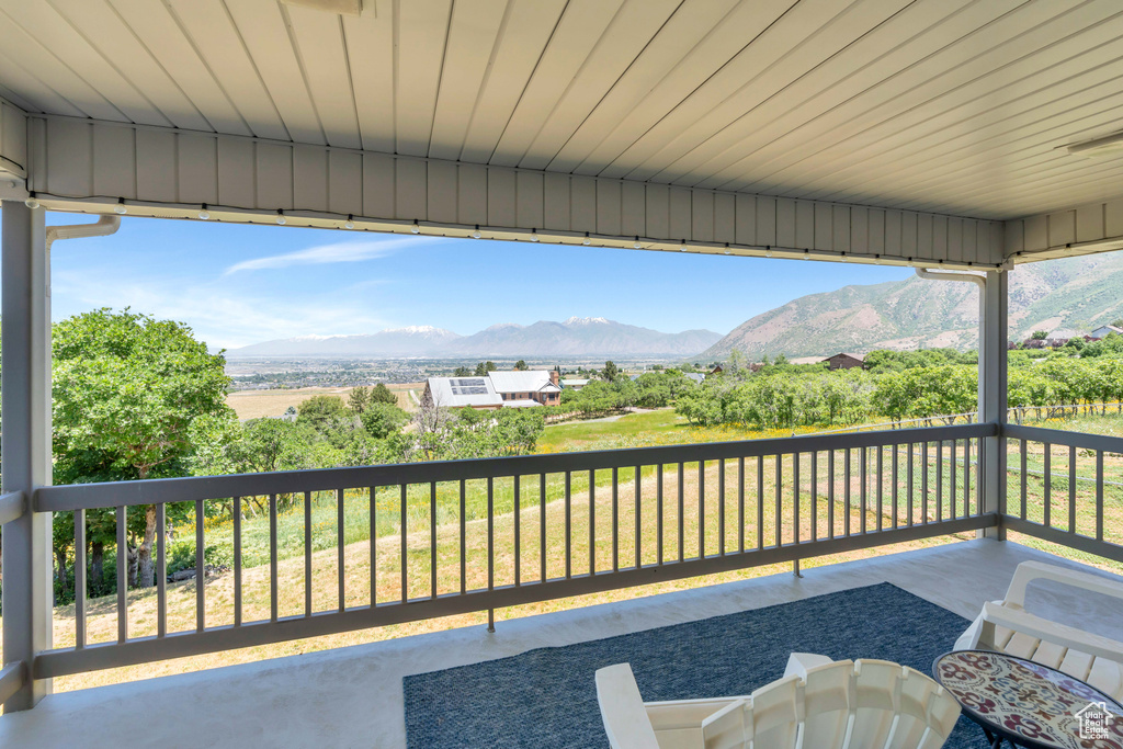 Deck with a mountain view