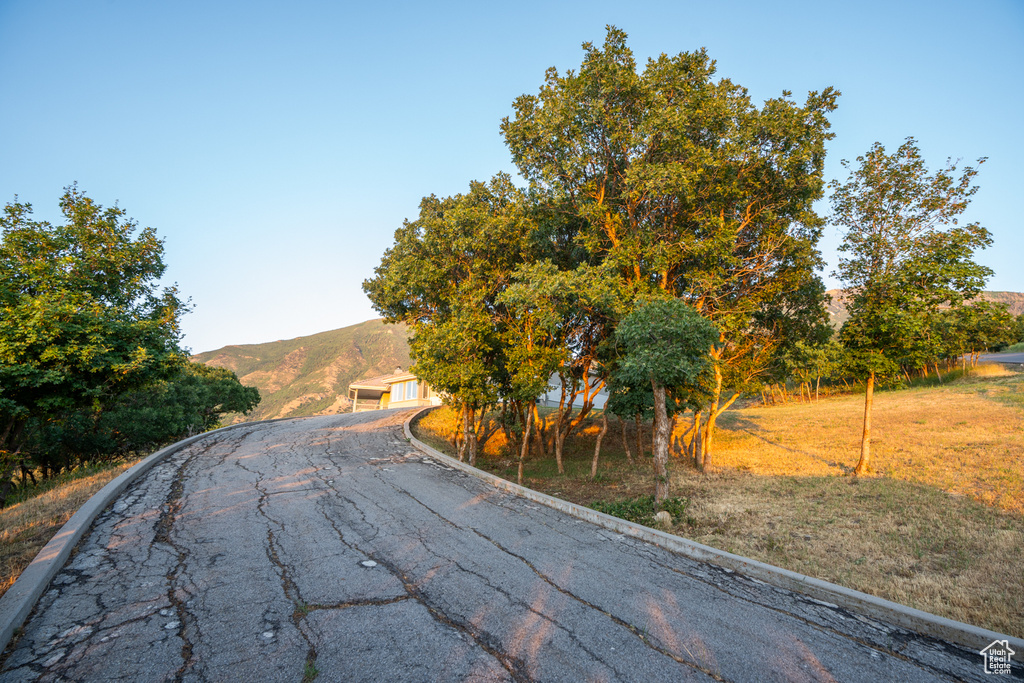 View of street featuring a mountain view