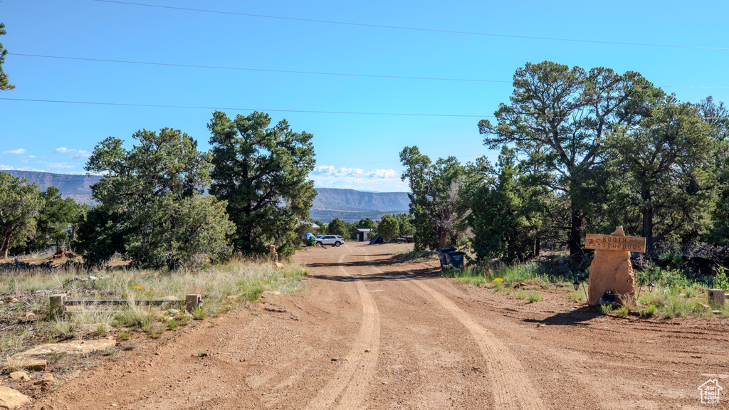 View of road with a mountain view