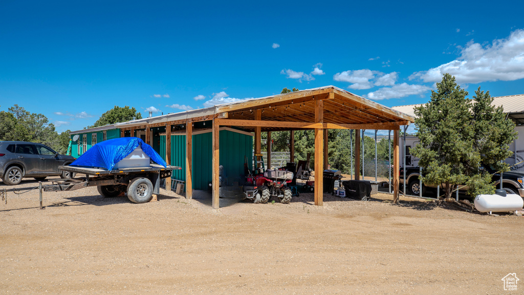 Exterior space with a carport