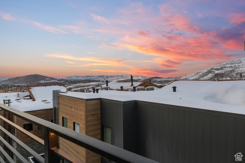 Exterior space with a mountain view