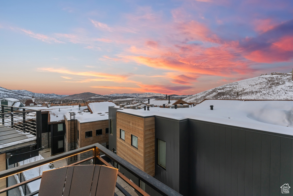 Exterior space with a mountain view