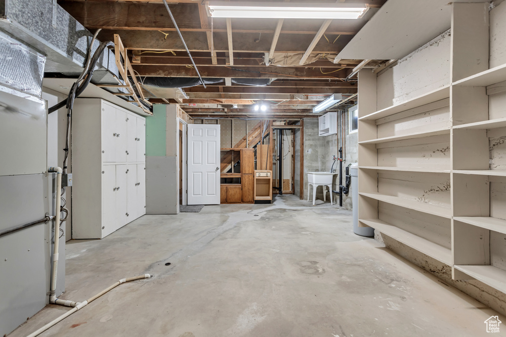 Basement with sink