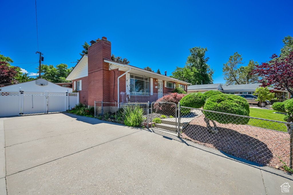 View of front of home with a front yard