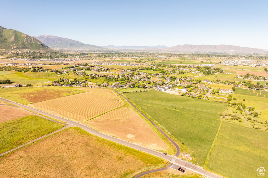 Aerial view featuring a mountain view and a rural view