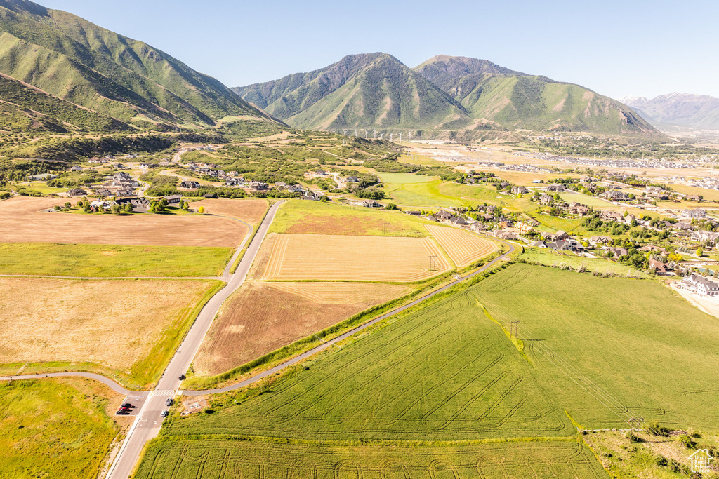 Bird's eye view with a rural view and a mountain view