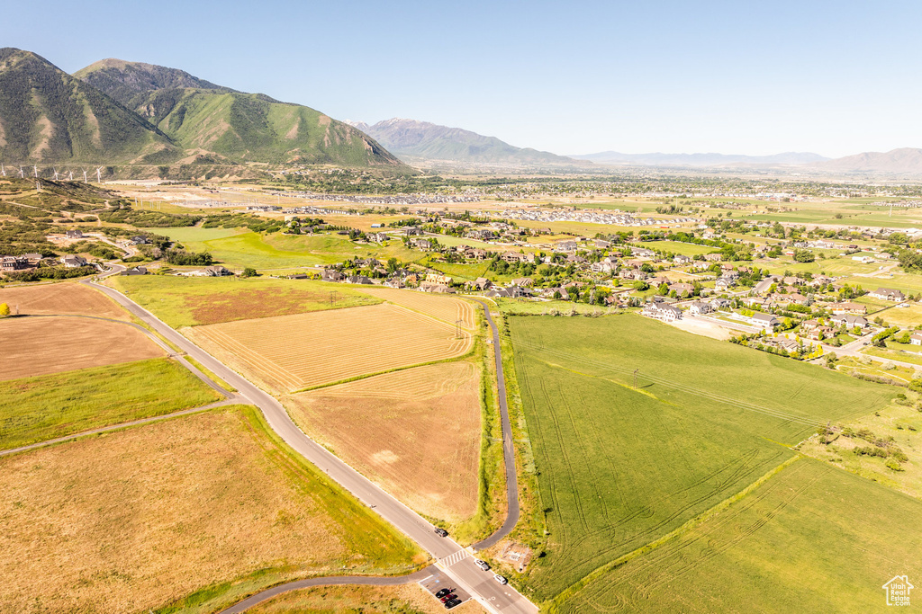 Bird's eye view with a mountain view and a rural view