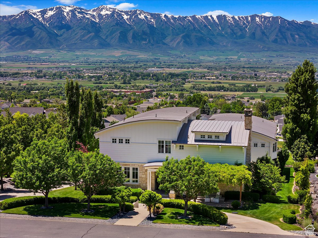 Exterior space featuring a mountain view