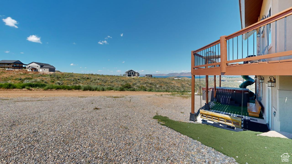 View of yard featuring a deck