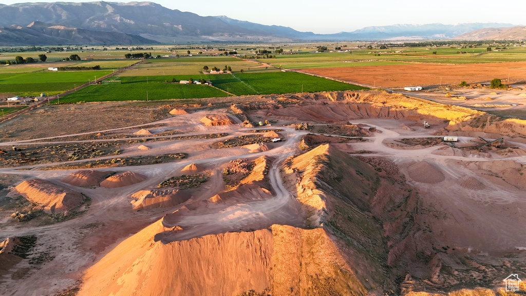 Birds eye view of property featuring a rural view and a mountain view