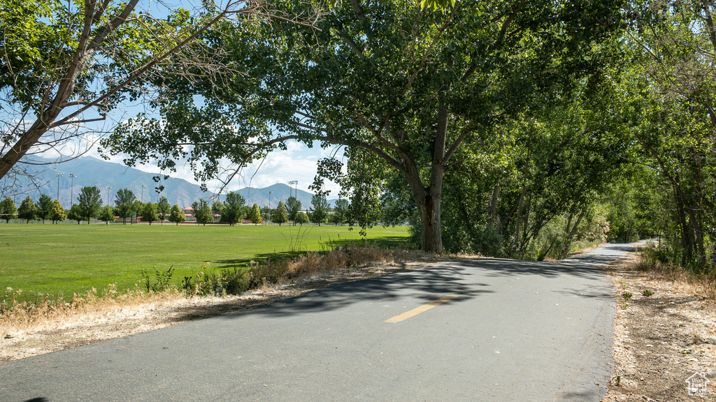 View of street with a mountain view