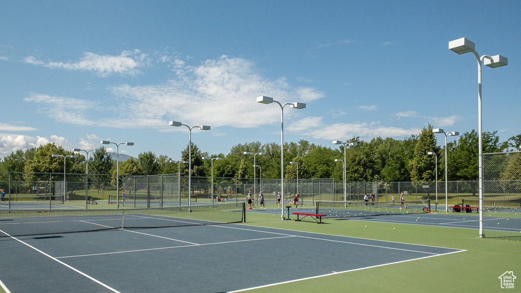 View of tennis court