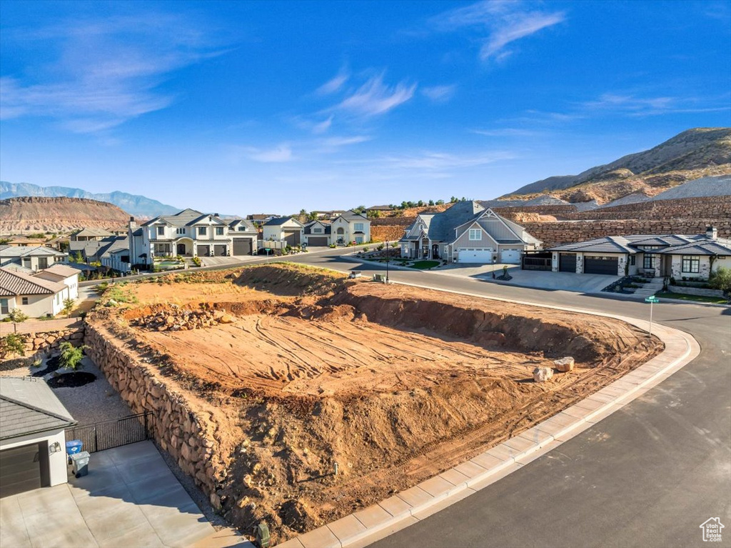 Exterior space with a mountain view