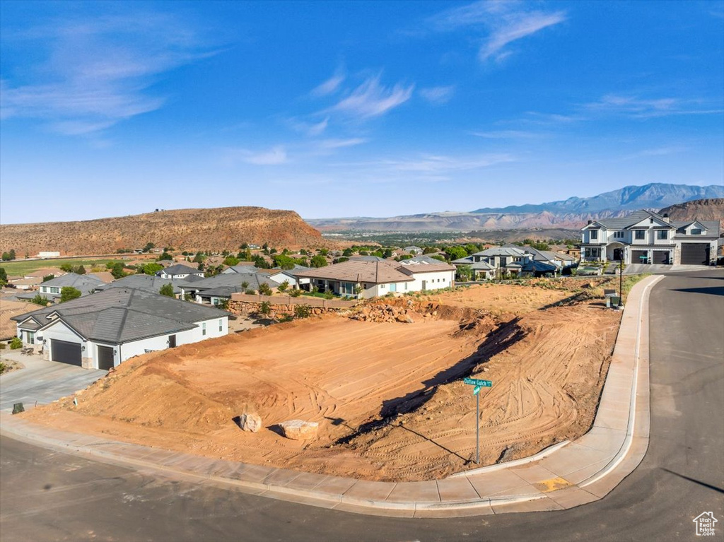 Bird's eye view featuring a mountain view