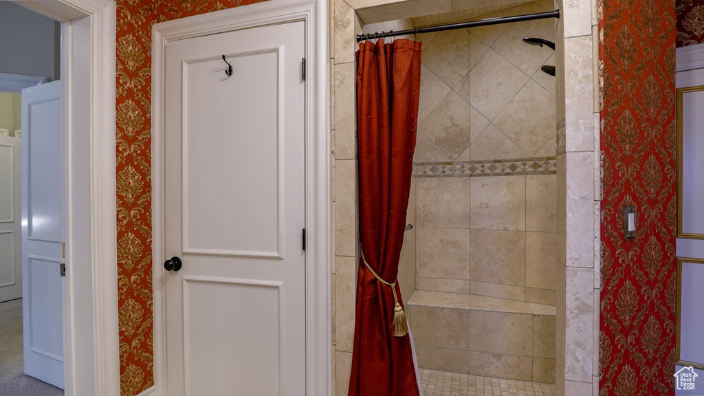 Bathroom featuring walk in shower