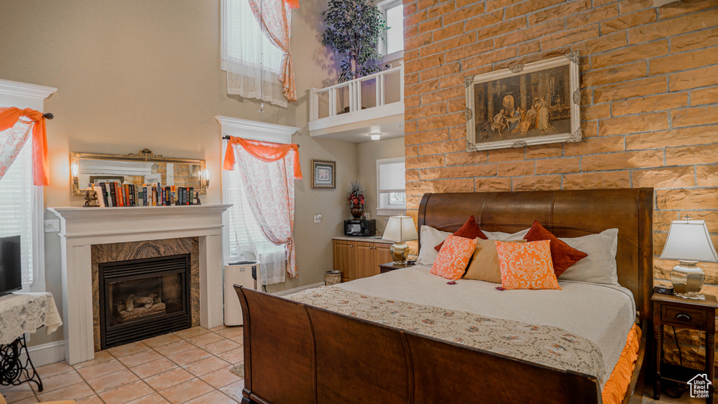 View of tiled bedroom