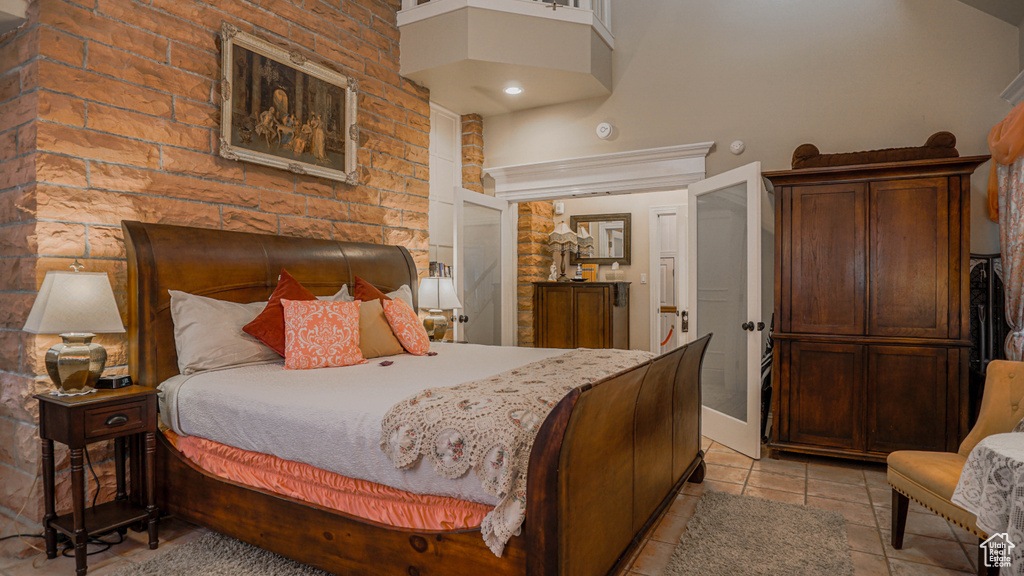 View of tiled bedroom