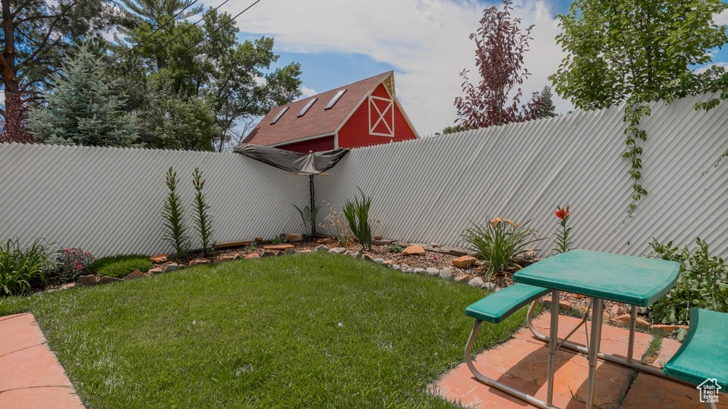 View of yard featuring a patio area