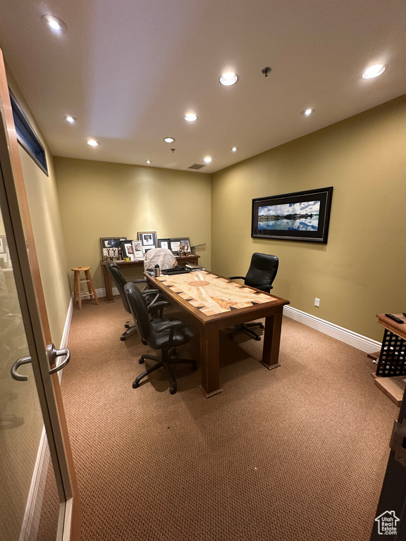 Office featuring carpet flooring