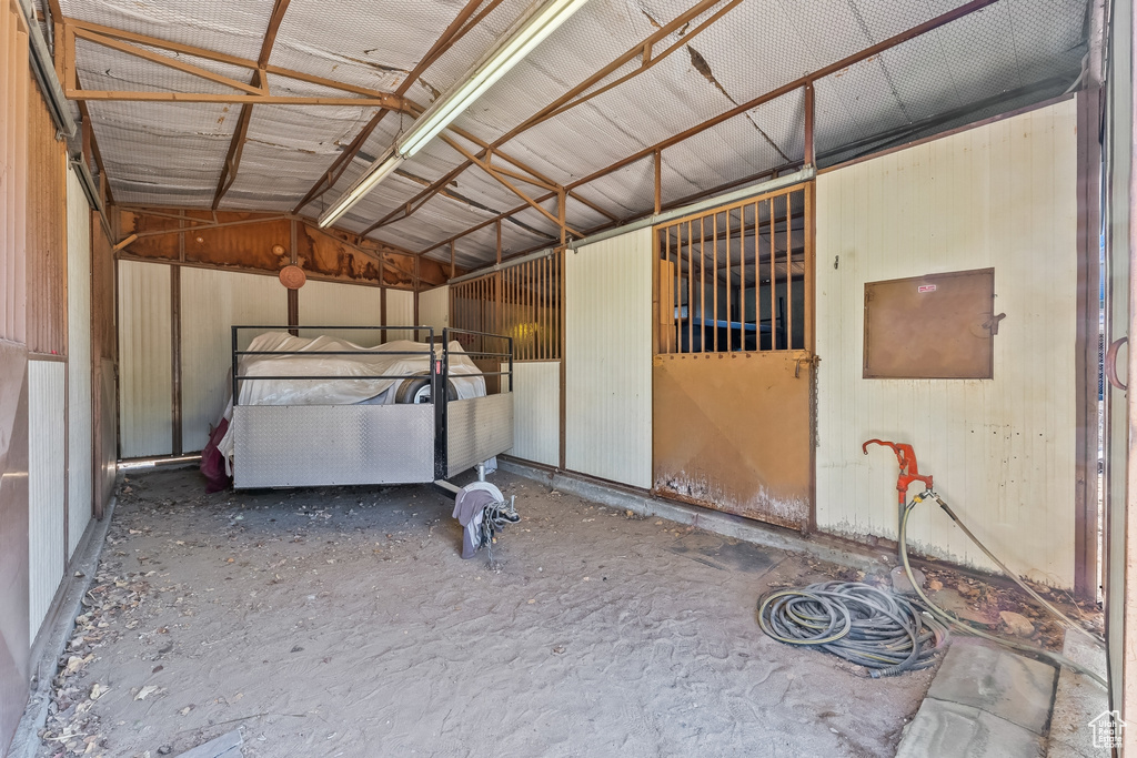 View of horse barn