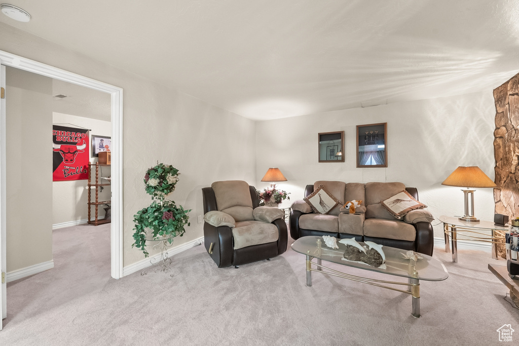 View of carpeted living room