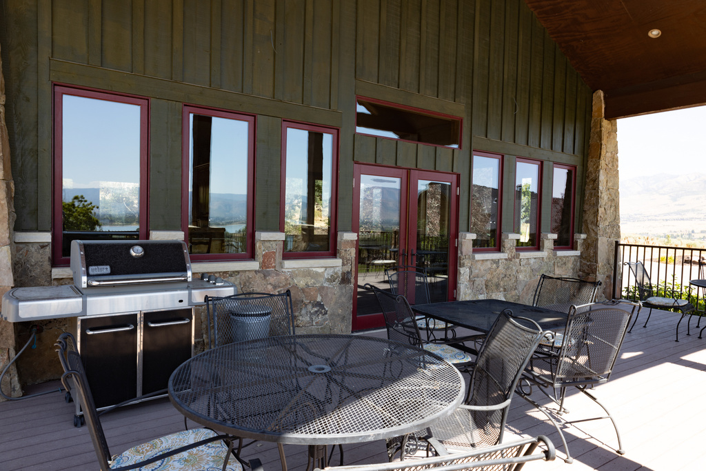 View of terrace featuring a wooden deck