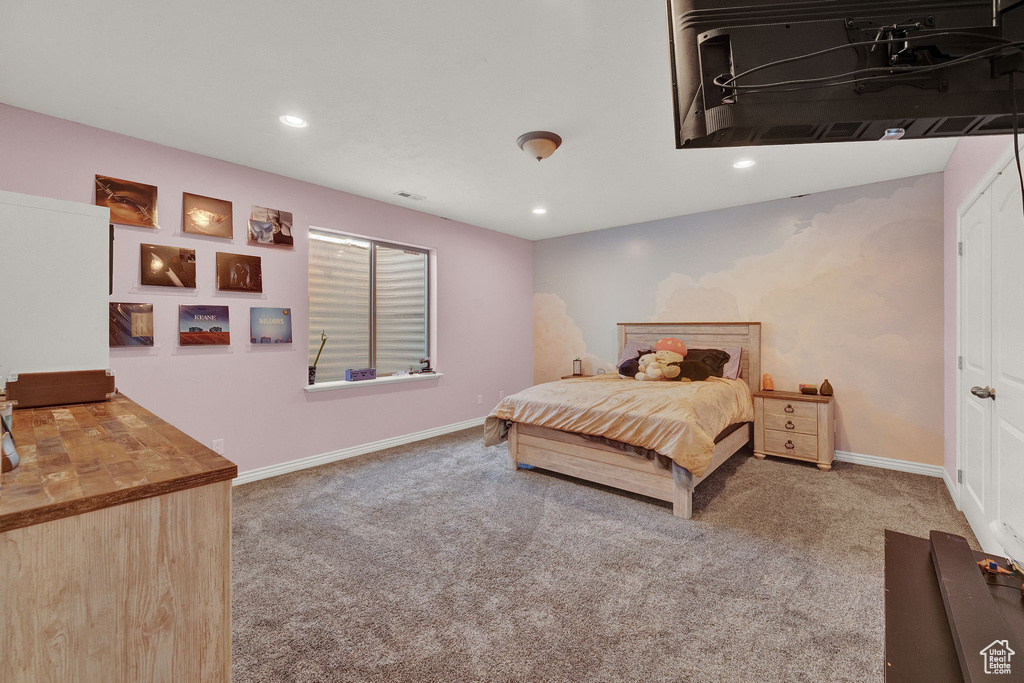 View of carpeted bedroom