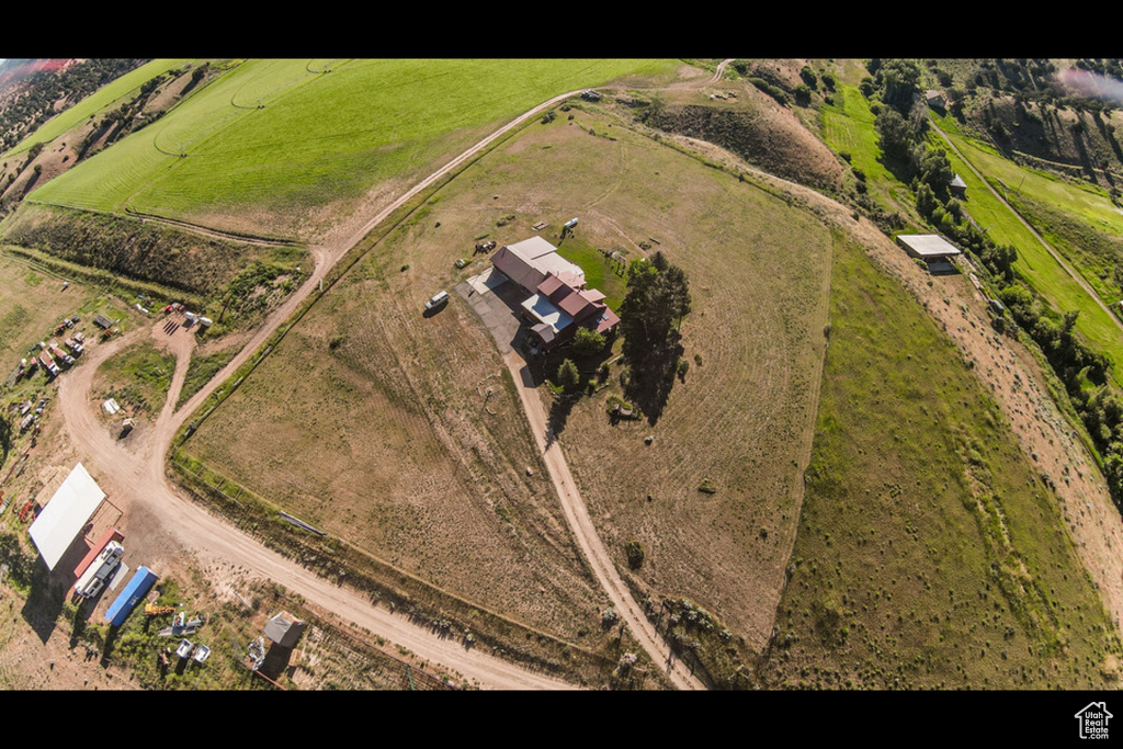 Aerial view featuring a rural view