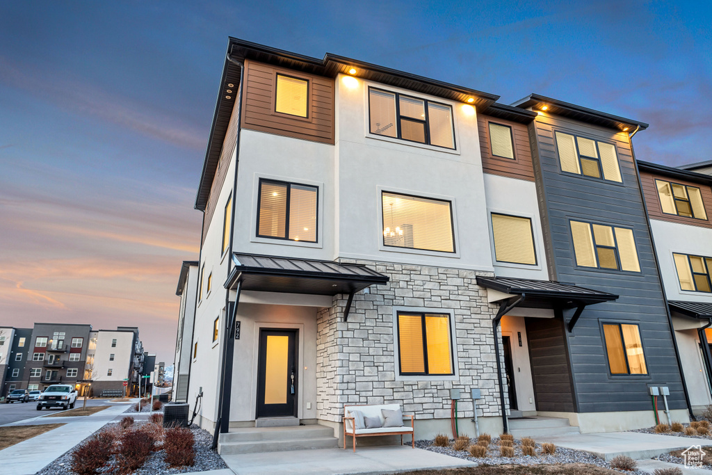 Modern home with central AC unit