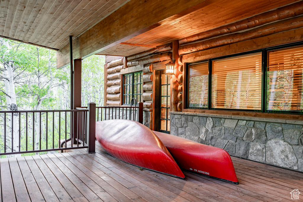 View of wooden deck