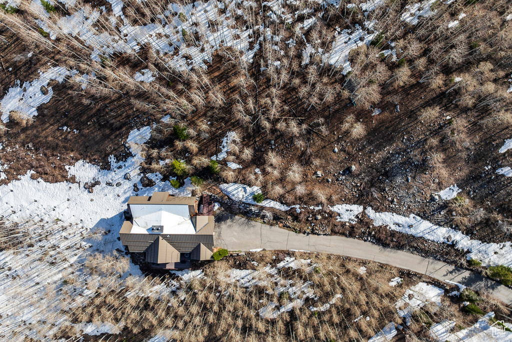 View of snowy aerial view