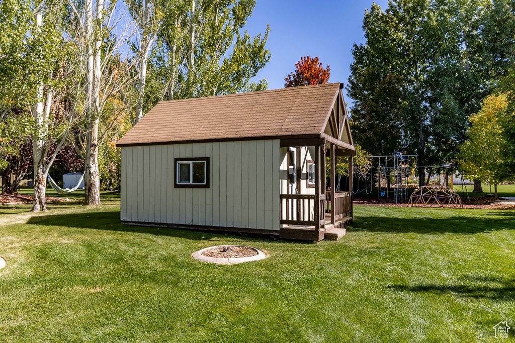 View of outbuilding