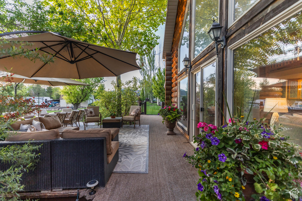 View of patio / terrace with an outdoor hangout area