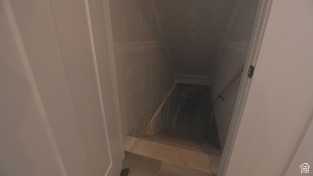 Staircase with tile floors