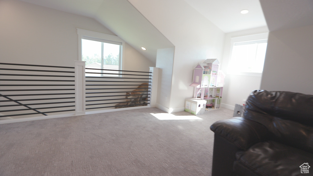 Interior space featuring vaulted ceiling
