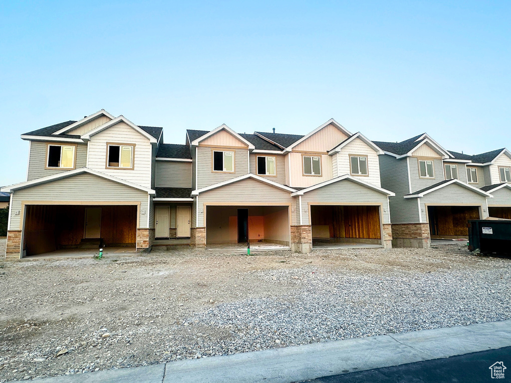 View of front of home with a garage